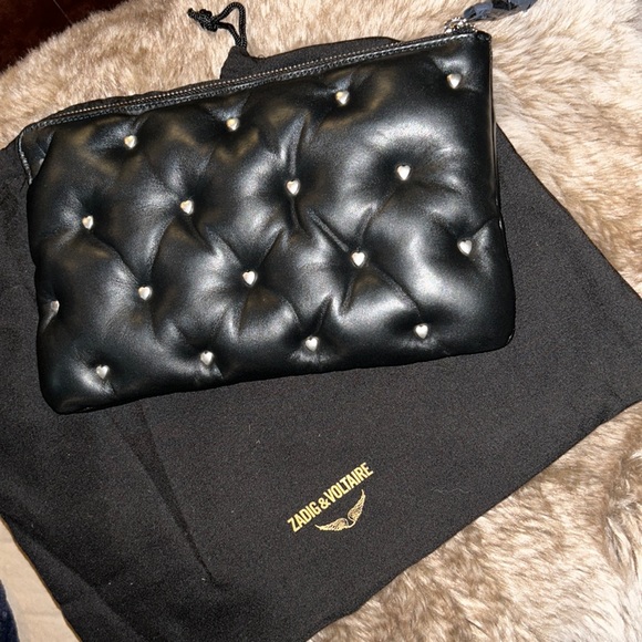Zadig & Voltaite Uma Heart Charms Pillow Clutch - Picture 1 of 9